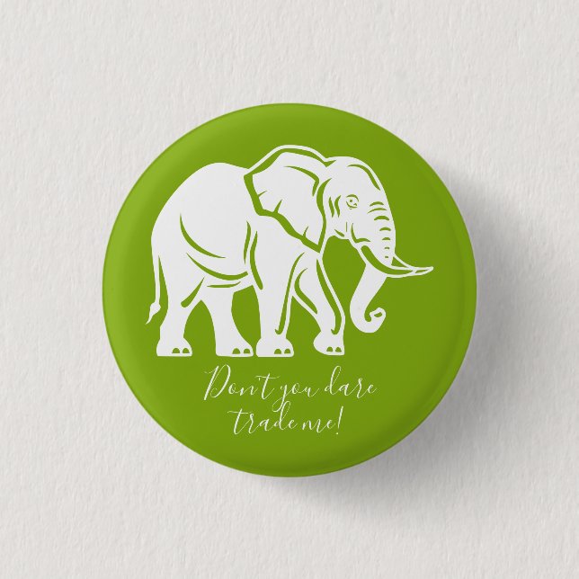 Vitsgift Vit Elefant Knapp (Framsida)