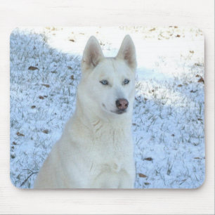 Vitsiberian huskymousepad musmatta