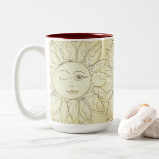 Vitsidig bländning av sol - kaffe mugg