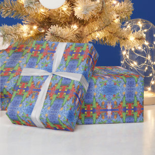 Vitsidig julfärsfärgsmålning, vattenfärgsfärg presentpapper