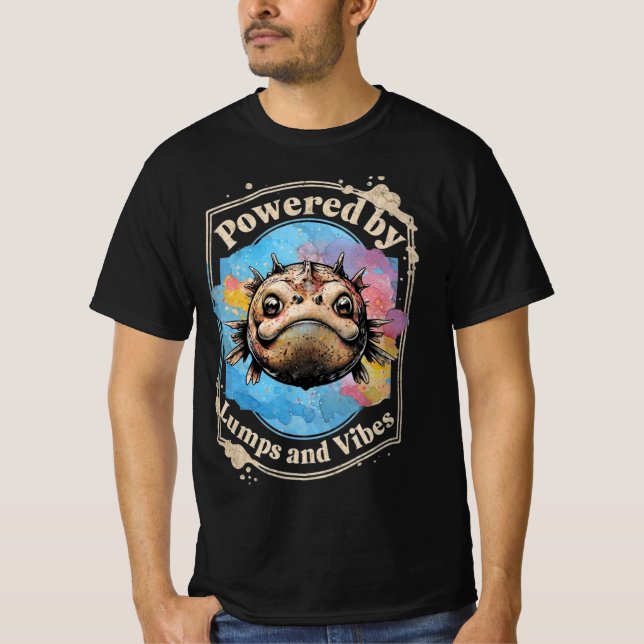 Vitsidig lumpfiskdesign t shirt (Framsida)