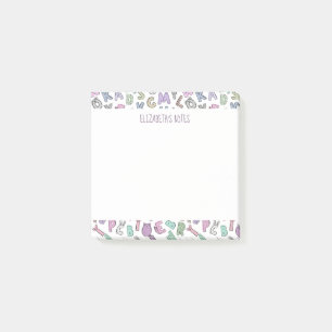 Vitsidigt doodlalfabet brev post-it block