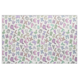 Vitsidigt doodlalfabet brev tyg