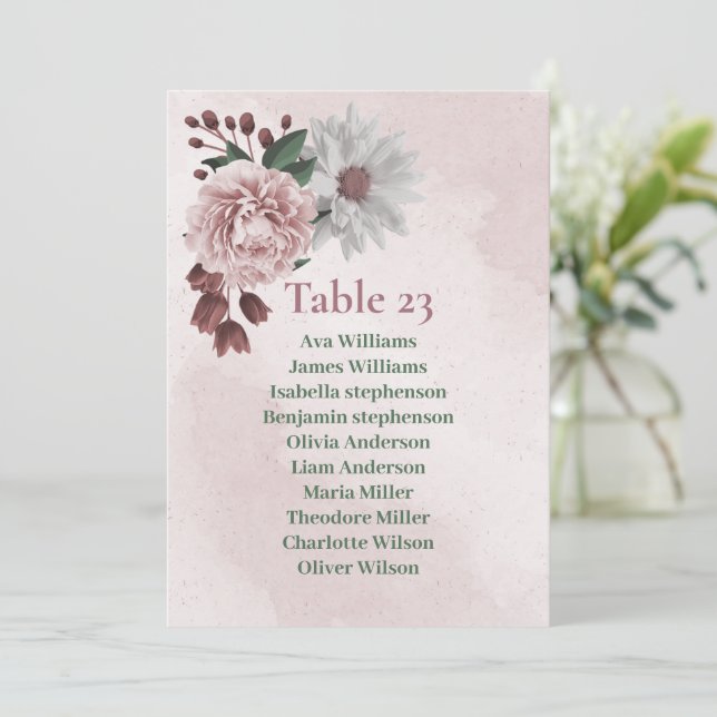 Vitsifferkort för rosa kanel ro inbjudningar (Stående Fram)