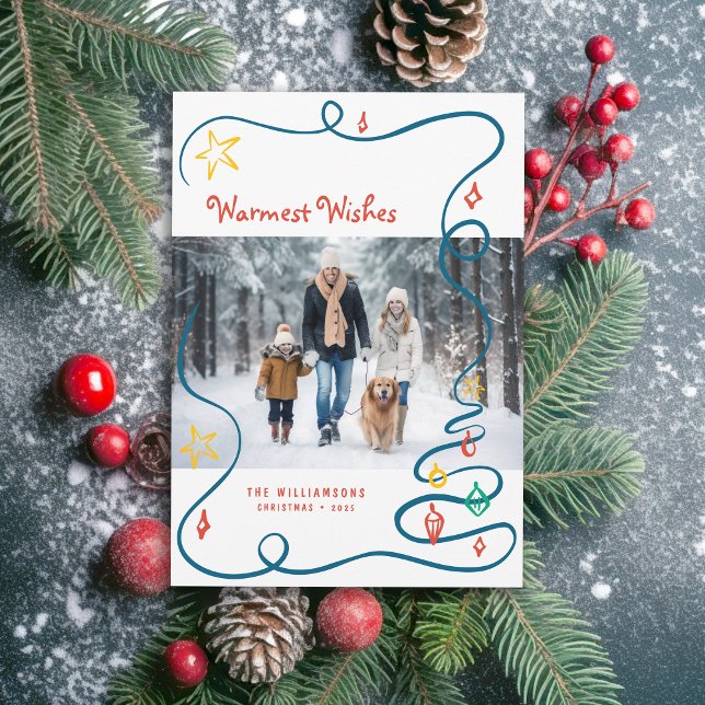 Vitsiga juldörrar, handritade med foto julkort (Available in both printed and instant download digital formats!)