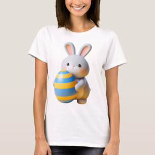 Vitsiga kaniner i en färgfull ängsskugga t shirt