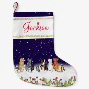 Vitsiga sällskapsdjur Mörk blått Nattnatten Sn Liten Julstrumpa