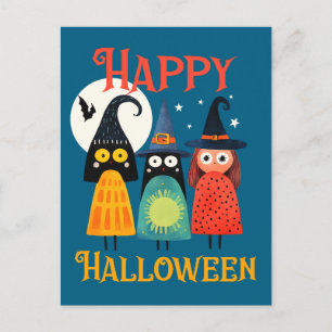 Vitsiga vitsar färgade Happy halloween Vykort