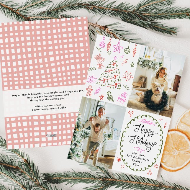 Vitsikoner Hand plockade Glad helg 2 Foto Julkort (Skapare uppladdad)