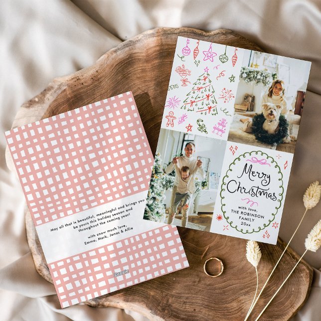 Vitsikoner Hand plockade God jul 2 Foto Julkort (Skapare uppladdad)