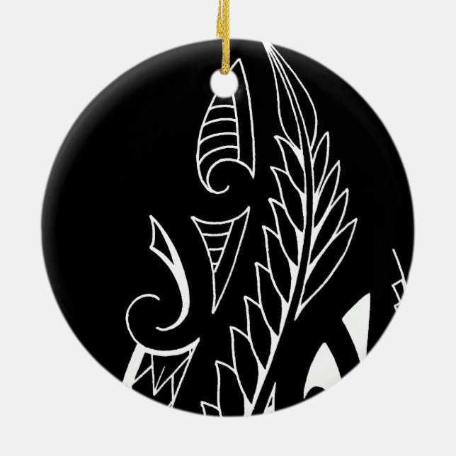 Vitsilfern Nya Zeelands nationalsymbol art Julgransprydnad Keramik (Baksidan)