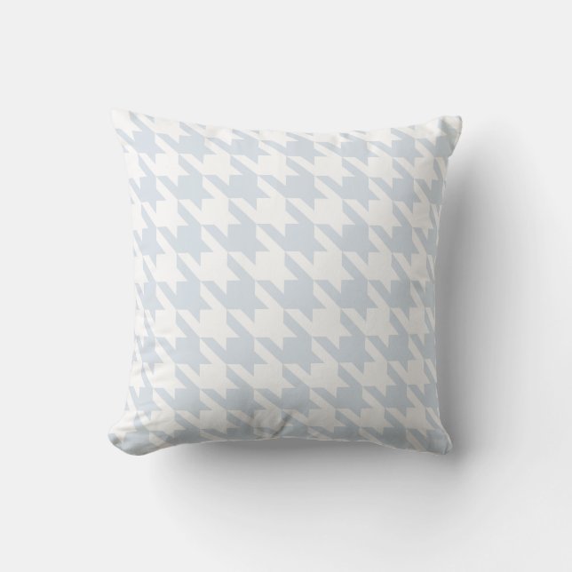 Vitsilverblått Pied De Poule Houndstooth Kudde (Framsida)
