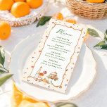 Vitsisk italiensk Citrus Bröllop Menu<br><div class="desc">Samlingen "Whimsical Italy Citrus" i bröllop är en lättretad och charmerande svit som blandar den rustiska elegansen med lekfulla Medelhavsuppgifter. Med mjuka blommigtar, en handdragen villa och en glad palett med varma citrusinspirerade toner framkallar denna svit känslan av en romantisk trädgård firande på den italienska landsbygden. En strimlad baksmälla lägger...</div>