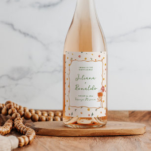 Vitsisk italiensk citrus Bröllop Vinflaska Etikett