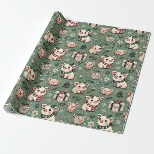 Vitsisk julklapp Grisar Platt Lakan Helgdag Wrap Presentpapper