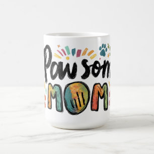 Vitsisk "Pawsome MAMMA"-grafik med färgstarkt Tass Kaffemugg