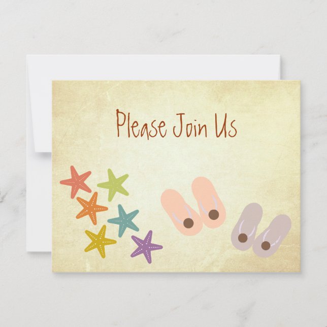 Vitsiskt Beach Party Inbjudningar (Framsida)