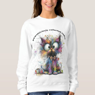 Vitsistivitley-färgat katt-Anpassade T Shirt