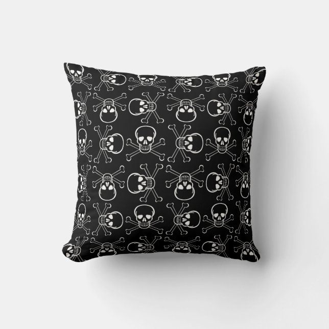 Vitskalle och Crossbones Kudde (Framsida)