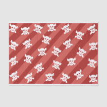 Vitskalle och Crossbones på röda randar