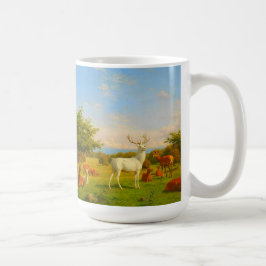 Vitskjälv hjort på öppen åker Natur Vilda djur Kaffemugg
