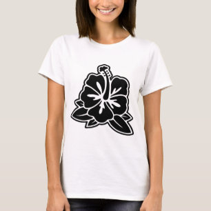 Vitskjorta - svart hibiskus tee shirt