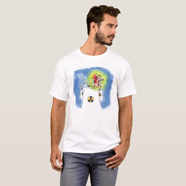 Vitskjorta T-shirt för Jultomten manar (Hel framsida)