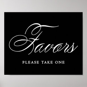 Vitskript för elegantens favoriter VÅGRÄT BORD Poster