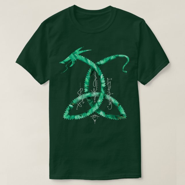 Vitskript för Emerald Dragon Codes white T Shirt (Design framsida)