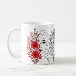 Vitsnaturare - kvinnlig skönhet i blodet kaffemugg