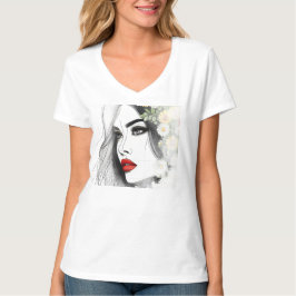 Vitsnaturare - kvinnlig skönhet i blodet t shirt