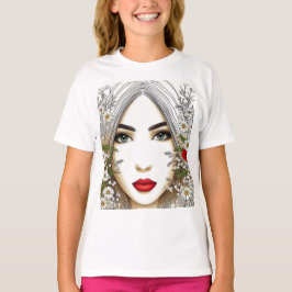 Vitsnaturare - kvinnlig skönhet i blodet t shirt