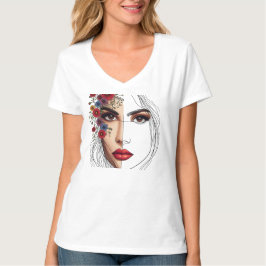 Vitsnaturare - kvinnlig skönhet i blodet t shirt