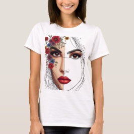 Vitsnaturare - kvinnlig skönhet i blodet t shirt