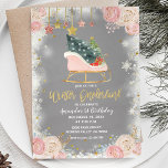 Vitsnöflummel Winter Onederland Birthday Inbjudningar<br><div class="desc">Vit snöflake Vinter Onederland Birthday Bjud Bjud Vinterdagen - första födelsedag</div>