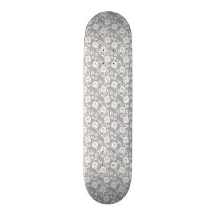 Vitsnöremönster på grå bakgrund skateboard bräda 19,5 cm