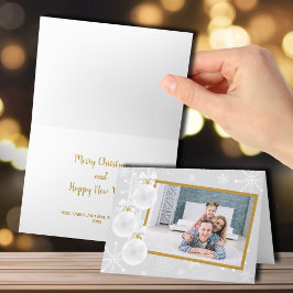 VitSnowflakeprydnadar VEK julfotoet Helgkort