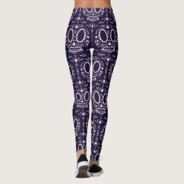 Vitsocker Skull Mönster Leggings