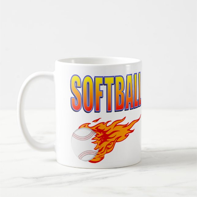 Vitsoftballet flammar boll kaffemugg (Vänster)