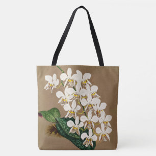 Vitsord Botaniskt utskrift, Tan Background Tygkasse