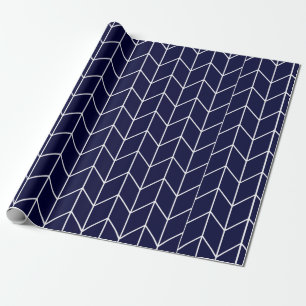 Vitsparre på marinblå modern chic presentpapper