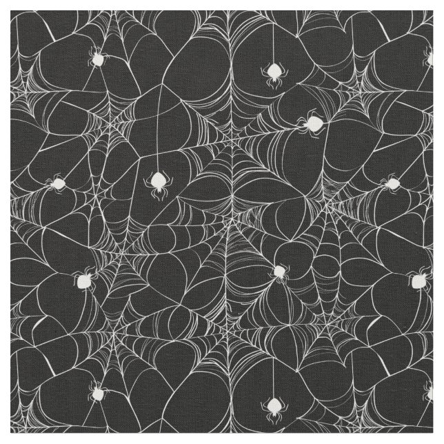 Vitspindelnät Halloween Tyg (Närbild)