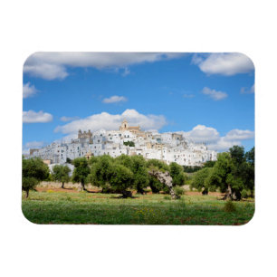 Vitstad Ostuni, Puglia rektangulär magnet