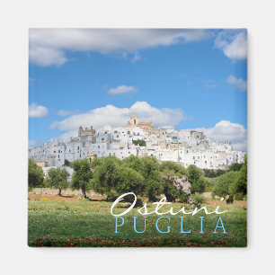 Vitstad Ostuni, Puglia textmagnet Magnet