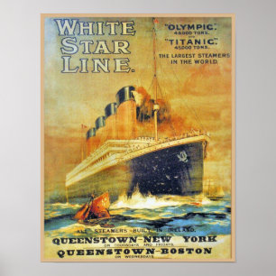 Vitstjärnan fodrar den Titanic & olympiska Poster