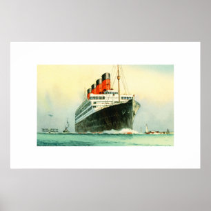 VITSTJÄRNAN FÖR AQUITANIA CUNARD FODRAR FRAKTEN POSTER