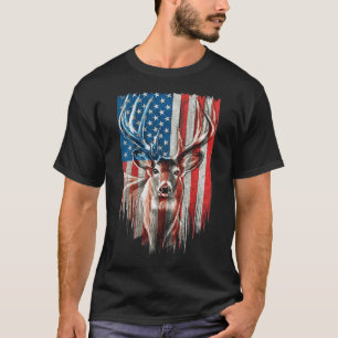 Vitstjärtad hjortjakt Amerikansk kamouflage US T Shirt