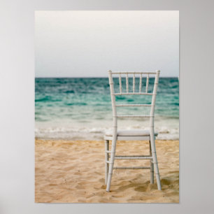 Vitstol på stranden poster