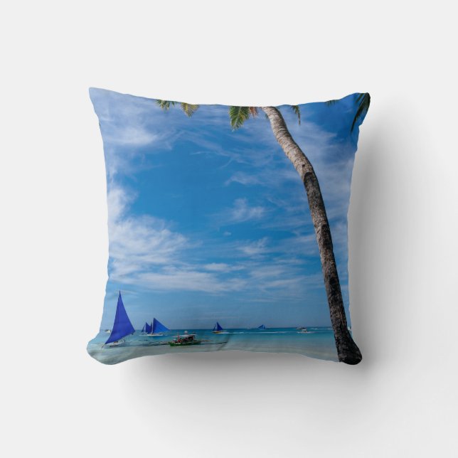 Vitstrand | Boracay, Philippines Kudde (Framsida)