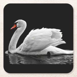 Vitsvan på sjön underlägg papper kvadrat